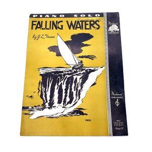 Vintage Sheet Music Falling Waters Piano Solo Truax